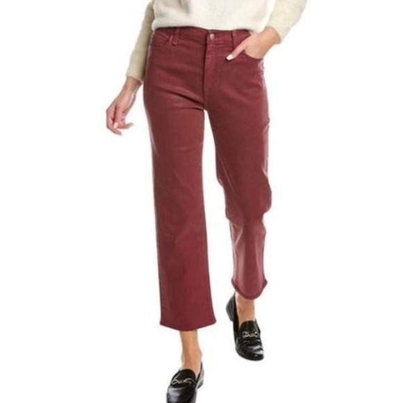 Hudson Noa High Rise Straight Crop Jeans Rosewood Red Wine Size 29 NWT - Picture 1 of 12